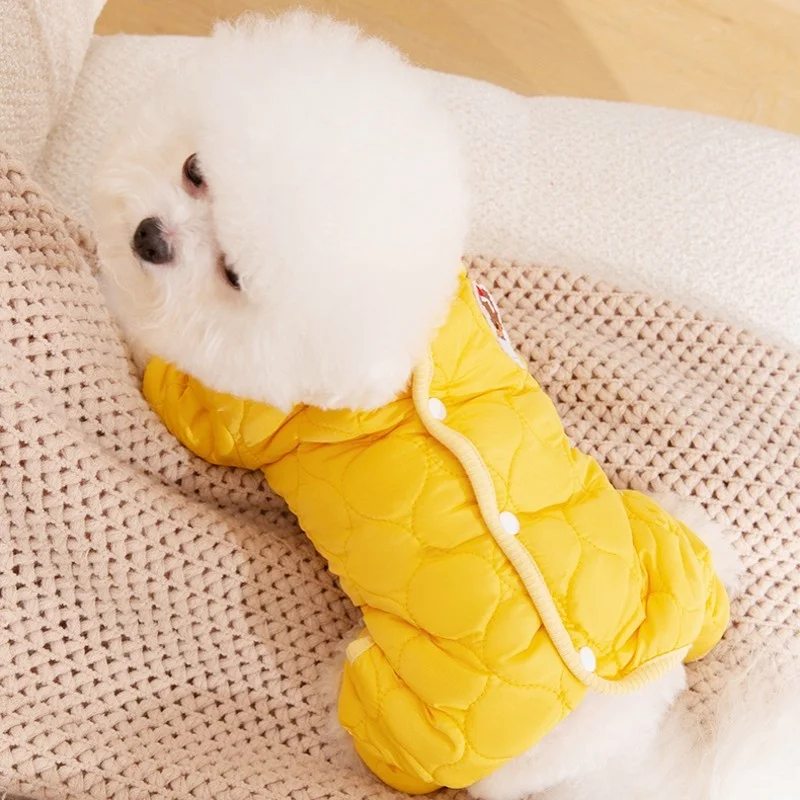 Warm Pet Dog Jumpsuit Padded Winter Puppy Onesie Waterproof Dog Clothes for Small Dogs Cute Cat Coat Pet Jacket Dog Down Jacket