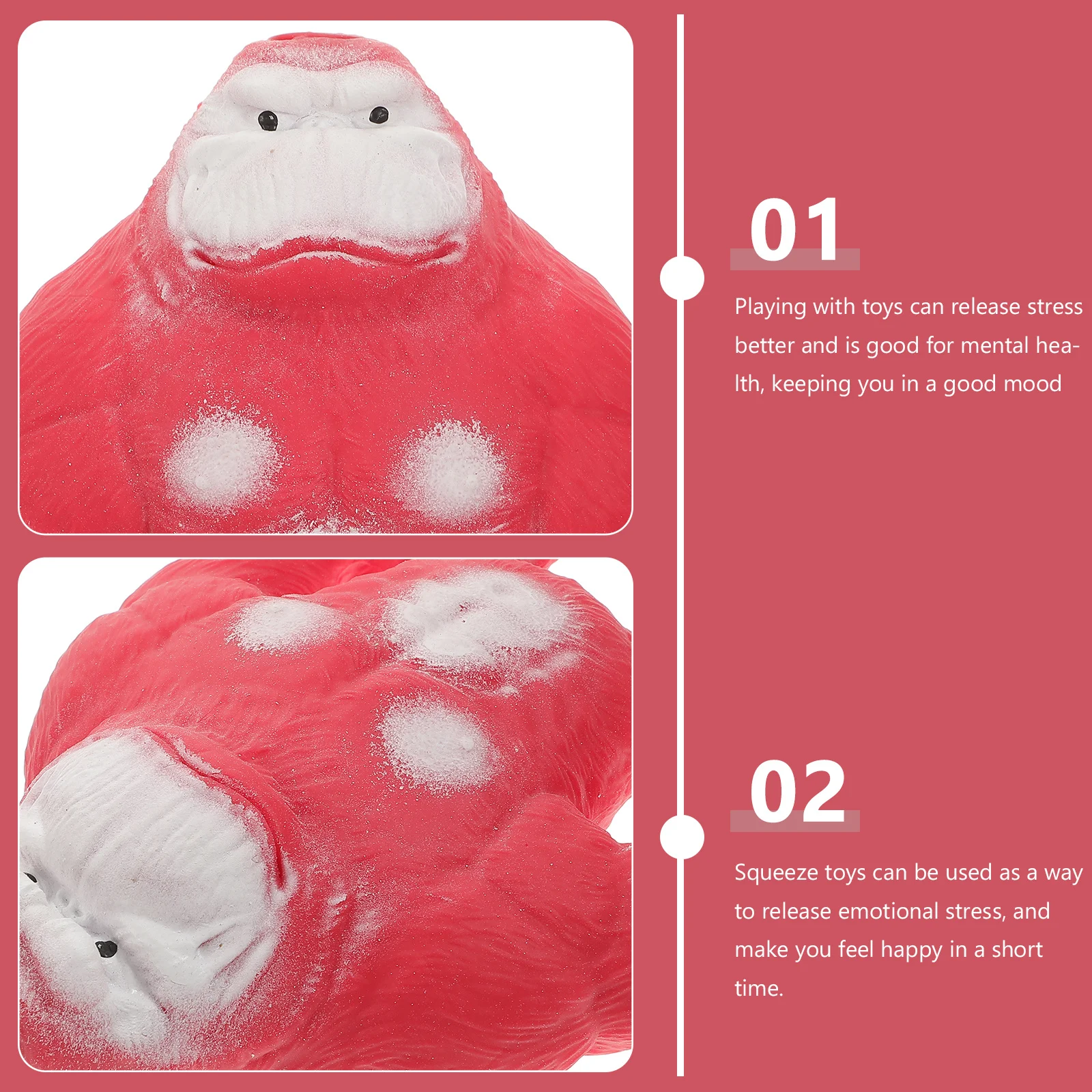 Alivio del estrés gorila apretar Fidget sensorial Tpr suave duradero ligero figura de descompresión Animal pequeños recuerdos de fiesta