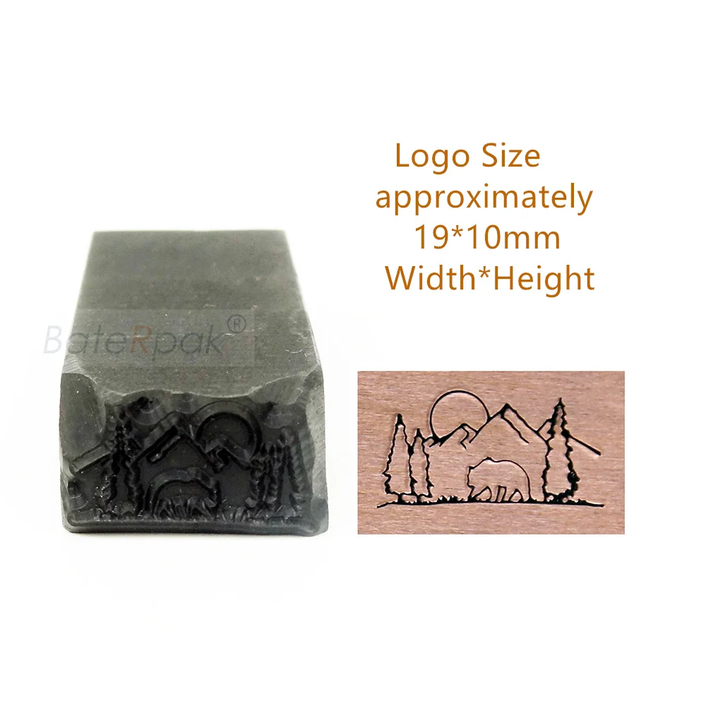 Wilderness Scene Design stamp 19x10mm,DIY Bracelet/jewelry symbols steel stamp