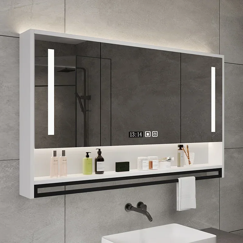 Luxury Bathroom Cabinets Wall Mounted Storage Makeup Bathroom Cabinet Vanity Fogless Muebles Para El Hogar Smart Furniture