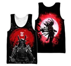 Samurai Oni Mask Tattoo 3D All Over stampato gilet da uomo Summer Harajuku t-shirt senza maniche Unisex Casual canotte in poliestere