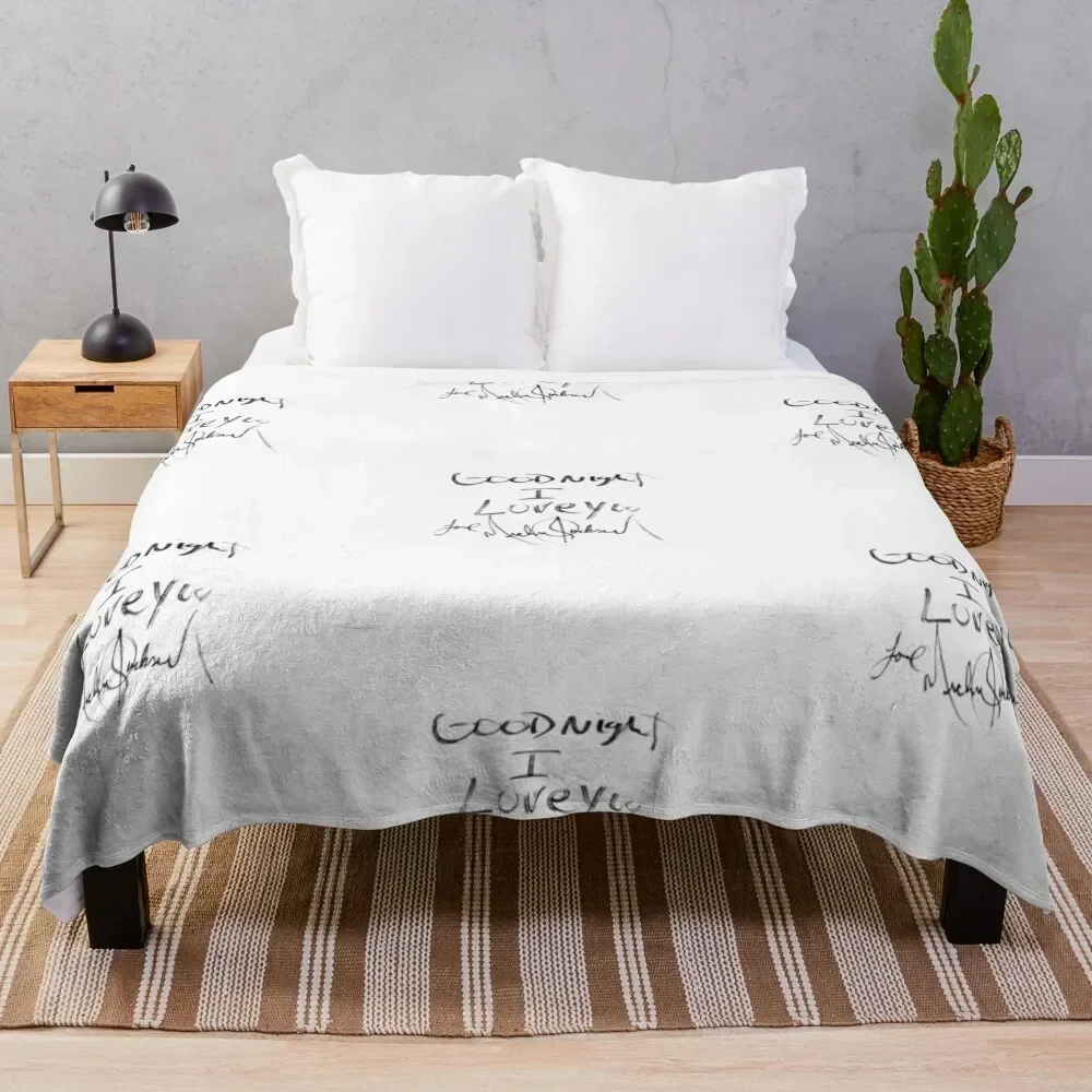 

MJ “GOODNIGHT I LOVE YOU” (ORIGINAL) Throw Blanket Cozy Microfiber Throw Blanket for Home Bedroom