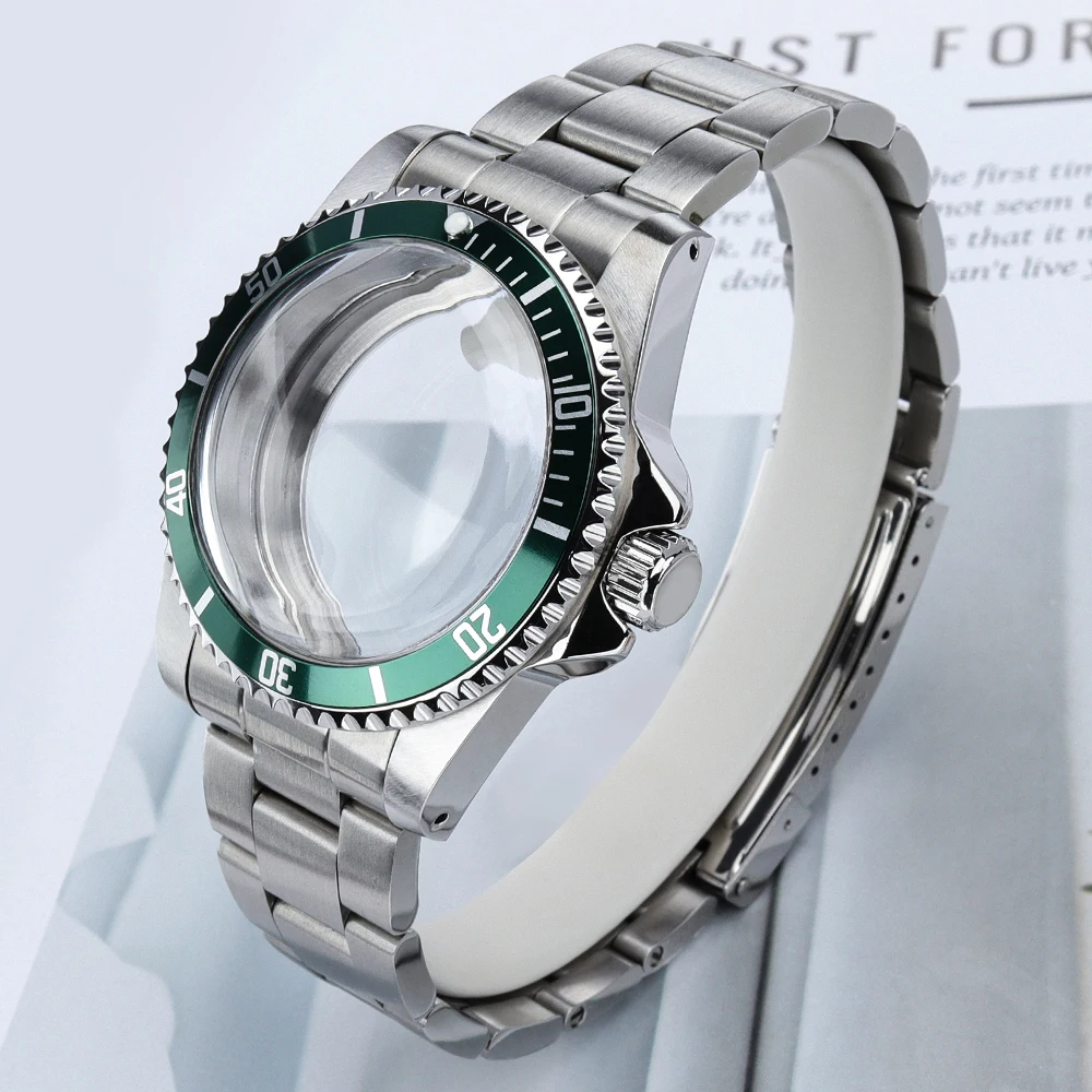 

Корпус часов 38 мм NH35, браслет, акриловое стекло для ретро-часов Submariner, механизм NH35/NH36/34, 120 щелчков, винтажный аксессуар для ремонта часов