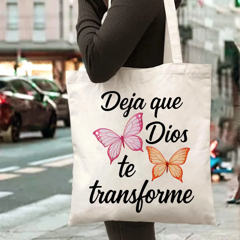 Tote Bag Colorful Butterfly Design - Perfect for Everyday Use, Shopping, or Travel - Stylish and Durable Shoulder Bag