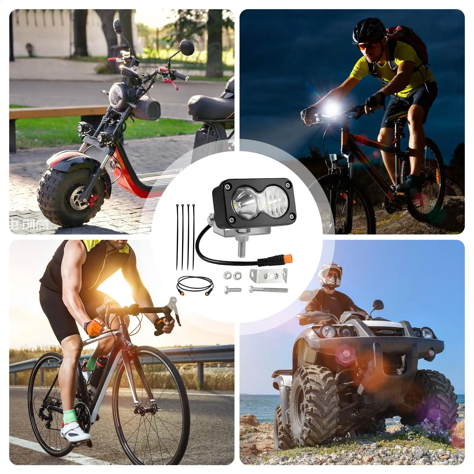 

Передний велосипедный фонарь 6500K, водонепроницаемая светодиодная фара 20 Вт, 3-контактный разъем для мотоциклов, квадроциклов, ночной езды, активного отдыха на природе