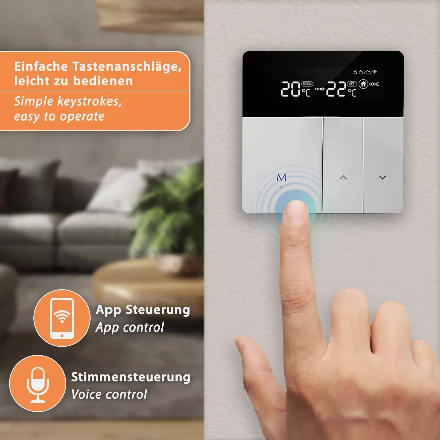 RKHK Tuya WiFi Smart Thermostat for Electric Floor Heating Gas Boiler with Alexa Yandex Alice Google Home Temperature Controller