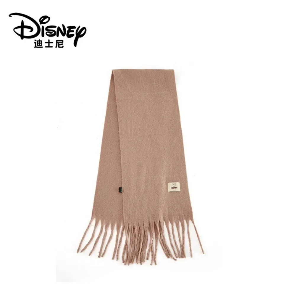 Disney Mickey Mouse Plush ผ้าพันคอสีทึบฤดูใบไม้ร่วงและฤดูหนาวผิวอบอุ่นน่ารักการ์ตูนเด็กผู้ใหญ่ผ้าพันคอฤดูหนาวของขวัญ