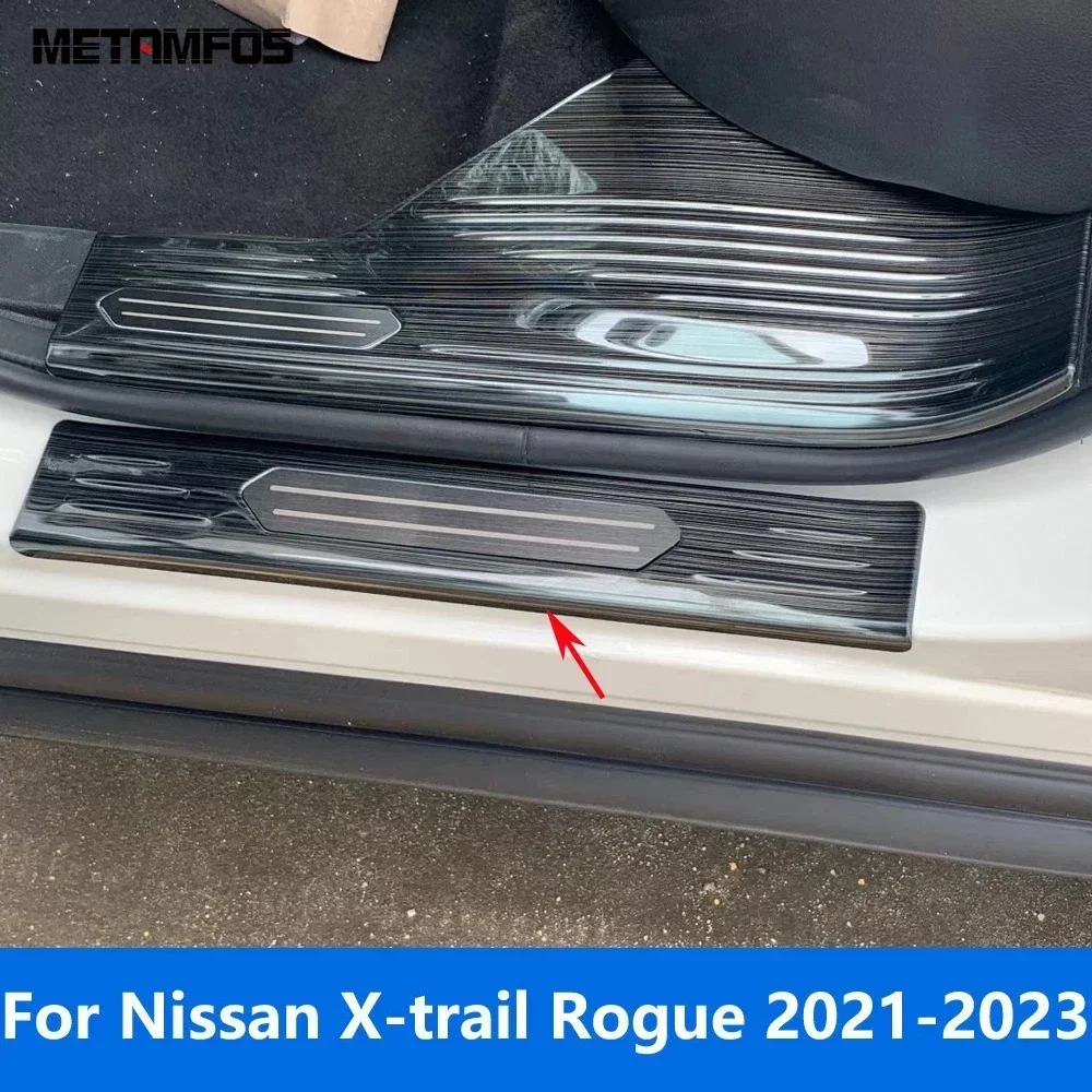 For Nissan X-trail Xtrail Rogue 2021 2022 2023 Steel Exterior Door Sill Scuff Plate Welcome Pedal Entry Guard Car Accessories