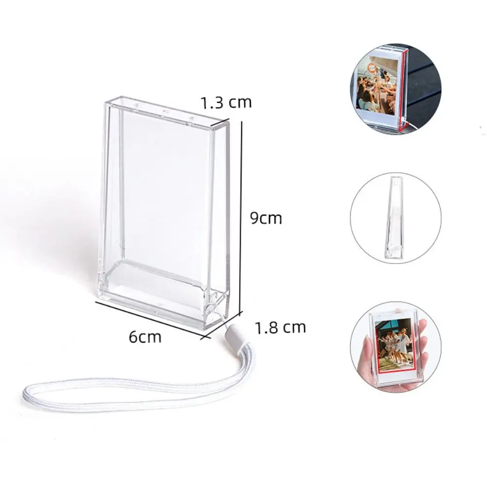 3-inch Film Clear Photo Storage Box Instant Camera Photo Case for Fujifilm Instax Mini 12/11/9/8/7 with Strap