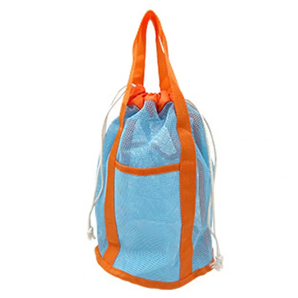 Praia brinquedo armazenamento saco para crianças, Quick Dry Mesh Drawstring encerramento, Design portátil para brinquedos do bebê, Saco de praia de capacidade