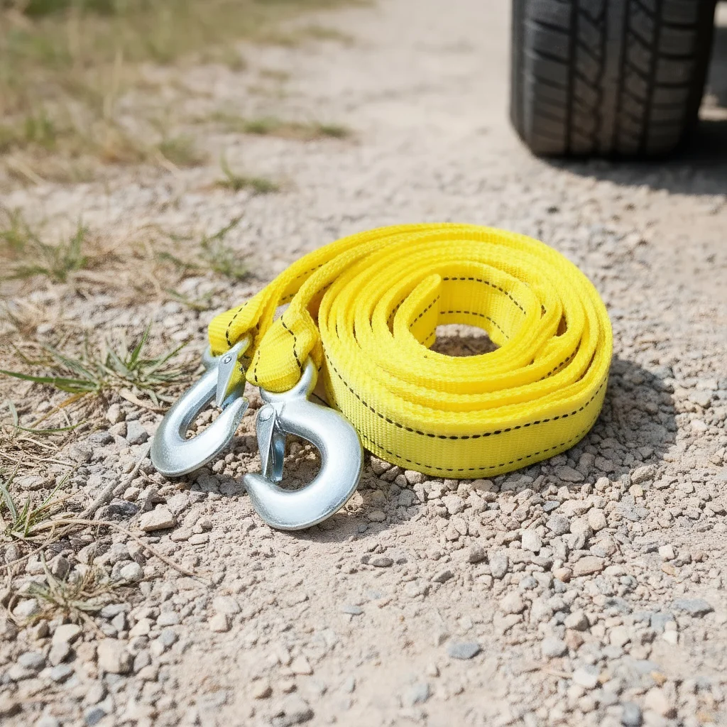 

Сверхмощный 5-тонный буксировочный ремень: буксирный трос для внедорожного автомобиля с крючками для аварийного восстановления транспортных средств