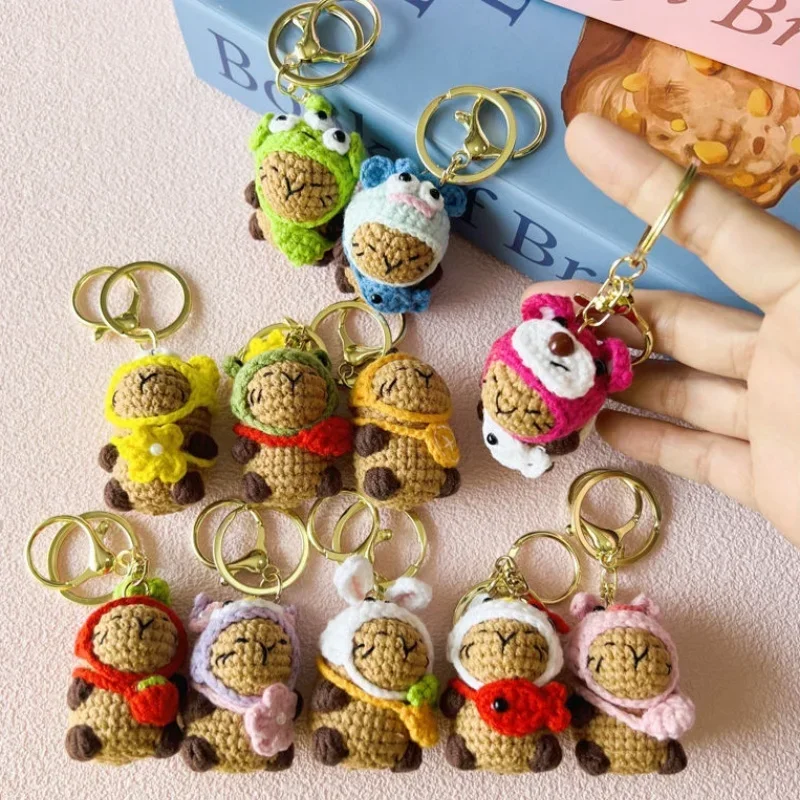 

1-10PCS Capybara Crochet Doll Ornament Crochet Positive Energy Dolls Handmade Toy Desk Office Room Decoration Christmas Gifts