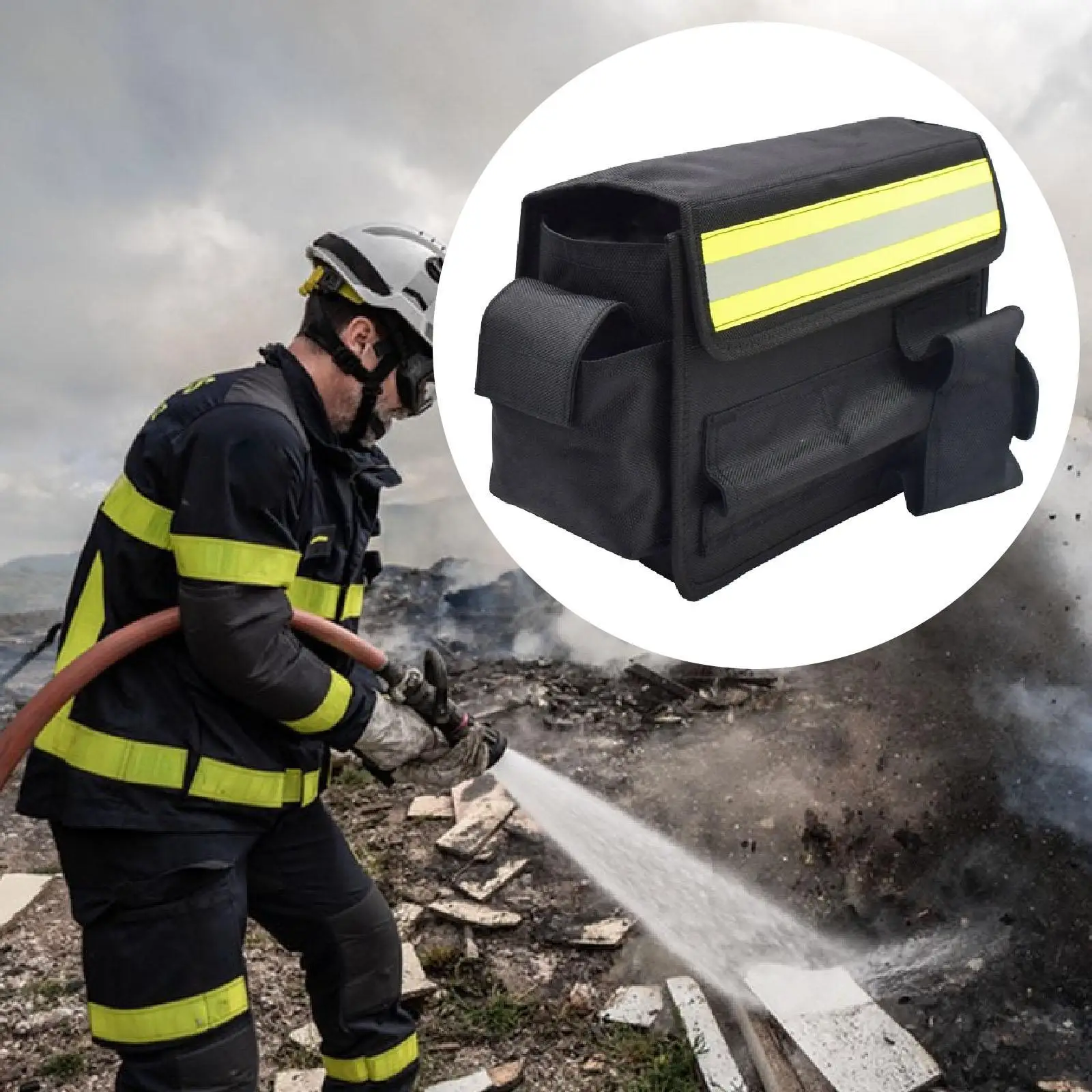 

Firefighter Waist Bag Tool Storage Oxford Cloth Multifunctional Storage Organizer Waterproof Firefighter Gear Bag Waist Pack