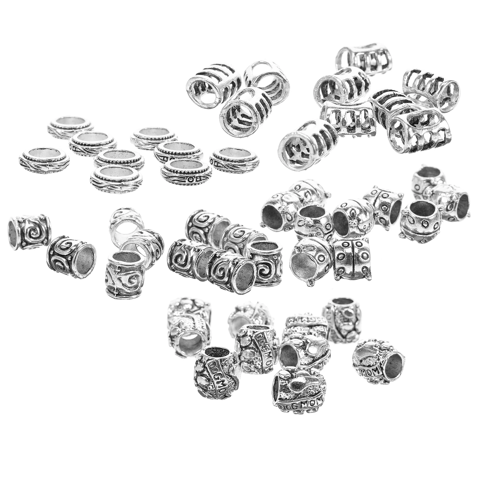 

50 Pcs Hair Cuffs for Braids Ring Accessories Beads Charms Scattered Rings Jewelry