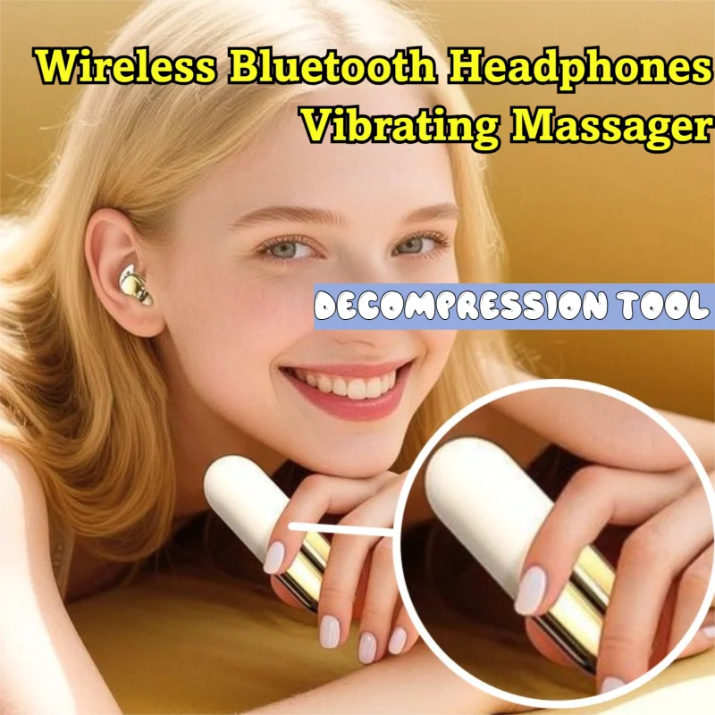 

Wireless Bluetooth In-Ear Headphones Mini Sleep Earbuds Vibration Massage Portable & Easy to Use Stress Relief Gift For Girls