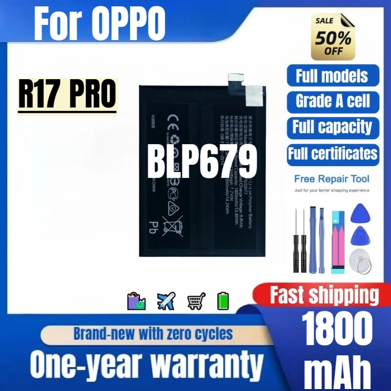 

BLP679 for OPPO R17 PRO Phone Battery 0 Cycle High Quality High Capacity Battery Replacement Bateria Grade A Cell with Tools