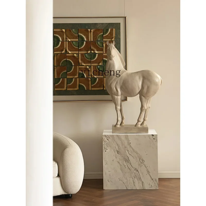 Floor Sculpture Wealth Attraction Lucky Horse Rhythm Entrance Space Ornament-X12