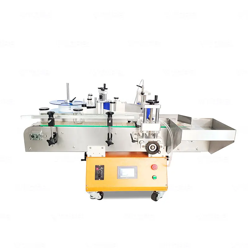 Round Bottle Paper Sticker Labeling With Date Coding Desktop Labeling Machine