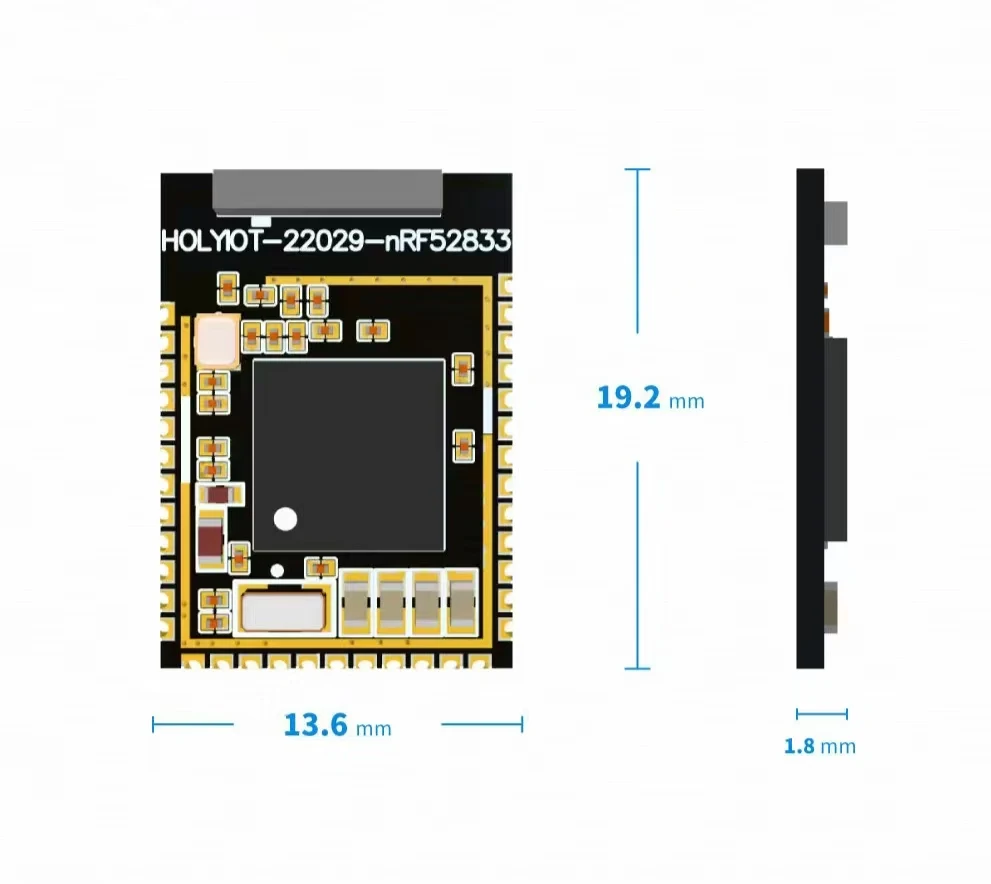 nRF52833 low power Bluetooth BLE5.3 module multi IO port multi protocol ceramic antenna secondary development