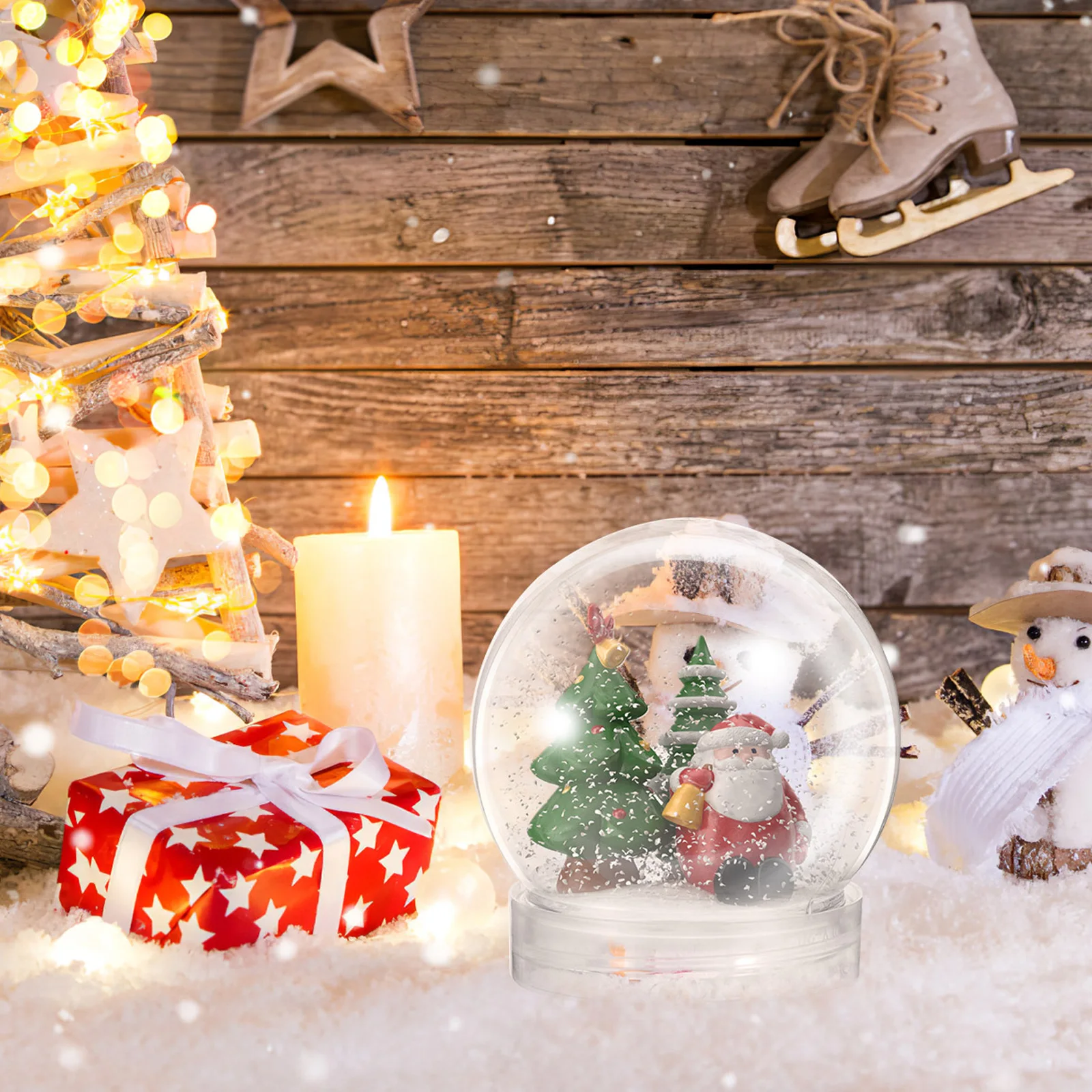 

15pcs Diy Transparent Plastic Balls Small Empty Snowball Water Globes 7*6*6cm With Screw Off Cap Empty Snow Globe Making Props