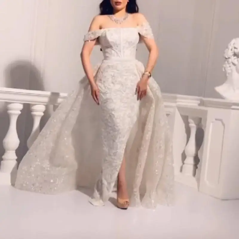

customized women's adult fashion evening gown elegant and noble short sleeved dress,lace wedding dress banquet party costume