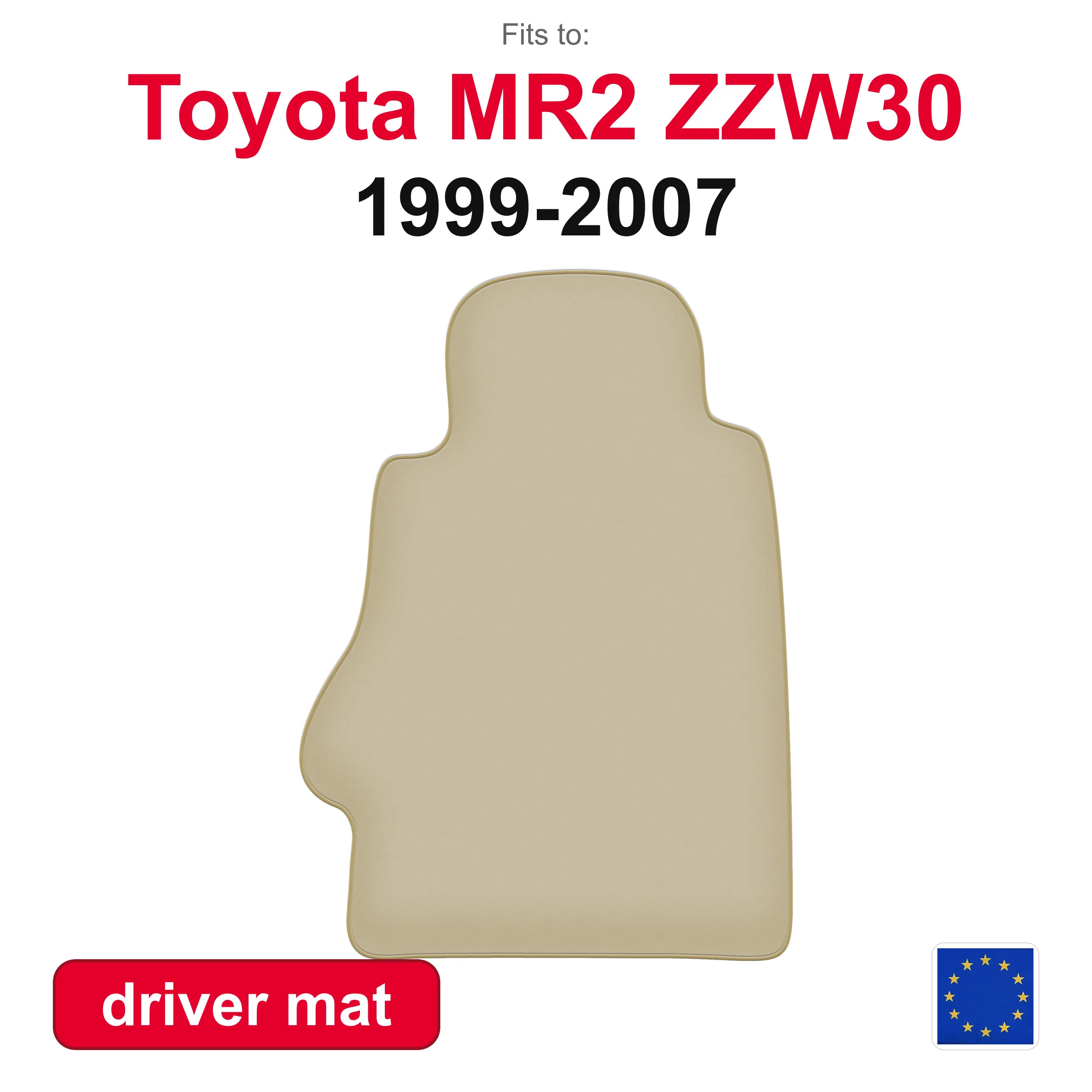 PREMIUM autovloerkleed voor Toyota MR2 ZZW30 Coupé (1999-2007) - Beige (1 stuk)