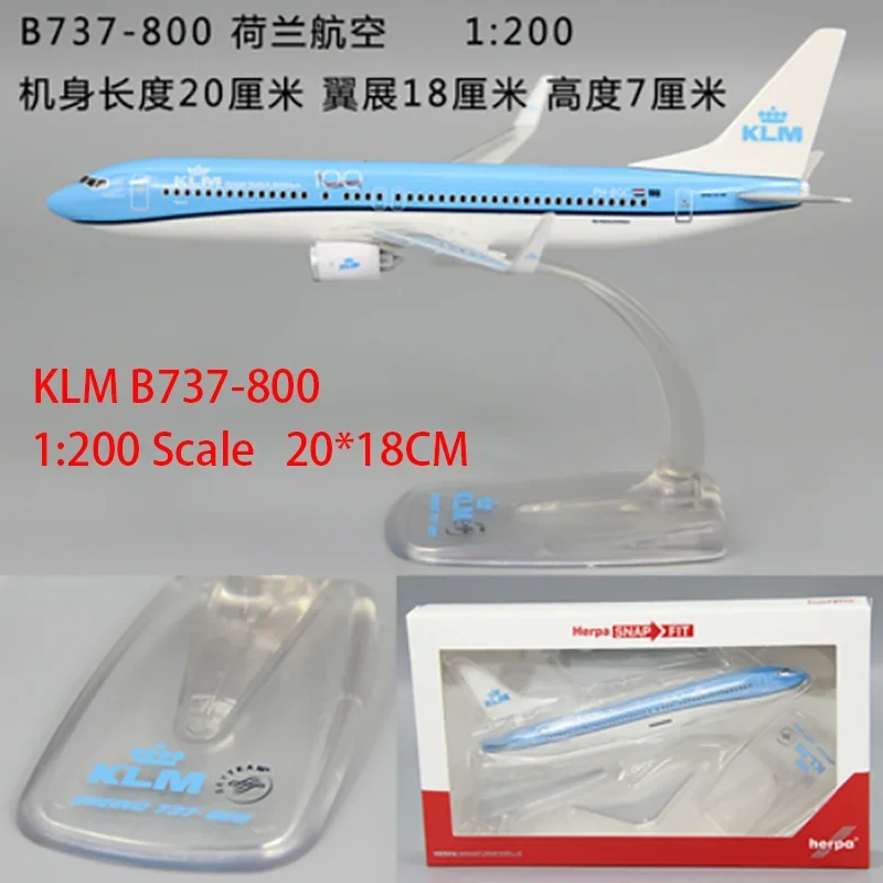 

1:200 Scale KLM B787-9 B737-800 Airlines ABS Plastic Airplane Model Toy Aircraft Plane Model Toy for Collection