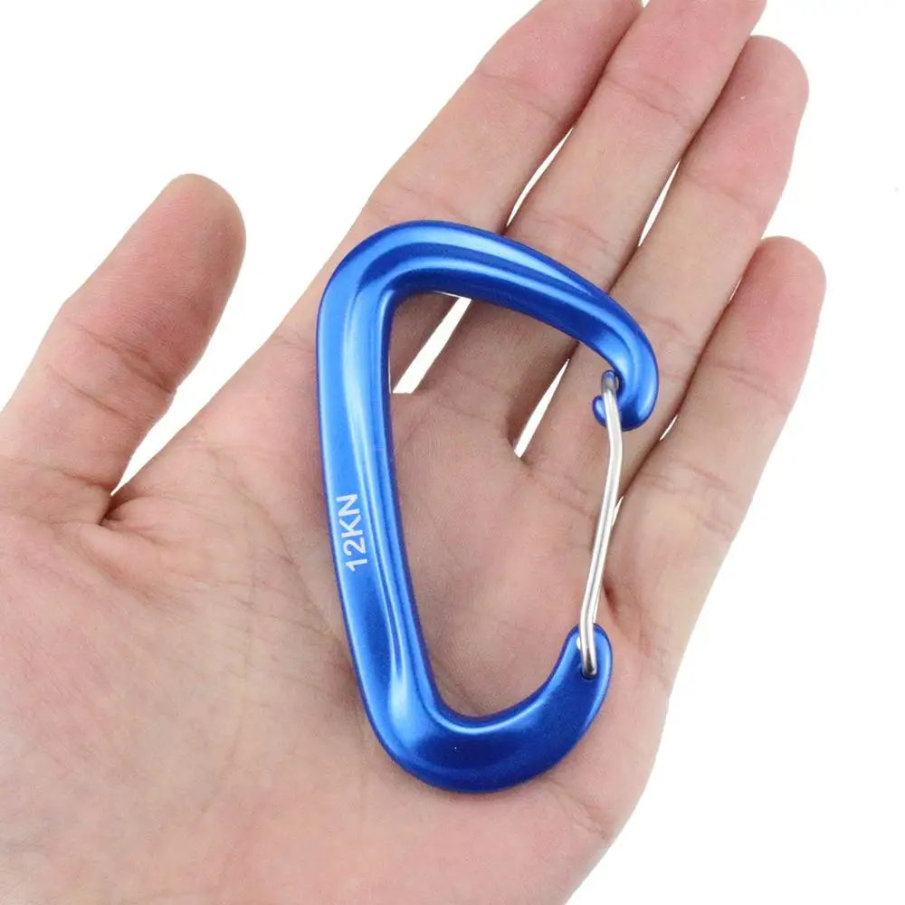 Durable Carabiner Key Aluminum Wire Gate Spring Clip Locking Backpack Hammock Camping Hiking Climbing Equipment