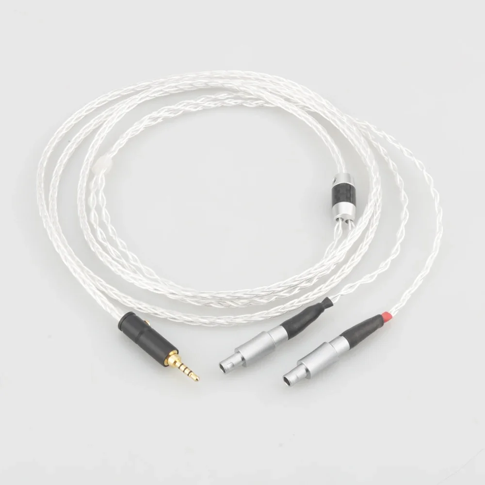 Audiocrast 2.5/3.5/4.4mm/6.35/XLR Balanced 8 Cores Silver Plated Headphone Upgrade Cable Cable ForHD800 HD800S HD820