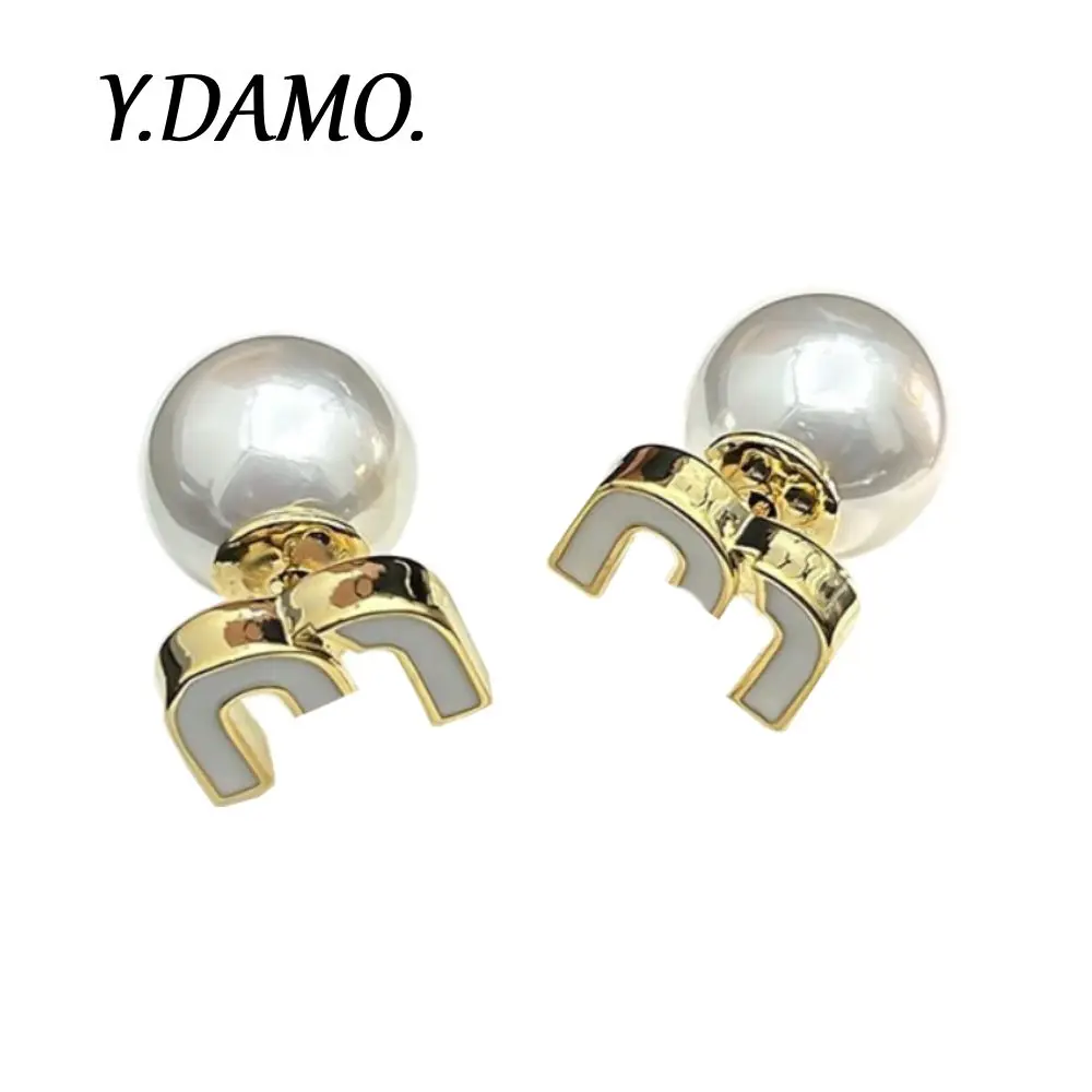 

Damo Earrings Pearl Letter M Earrings Luxury Designer Jewelry Gold Color Waterproof Metal Women Jewelry Gift 2025 Trend Earrings