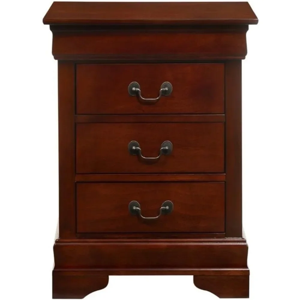 Comodino a 3 cassetti in ciliegio