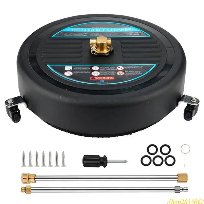 

Professional Garden Floor Cleaner 16Inch Stainless Steel Head Triple Caster System for Patio Garden Ground Maintenance 831F