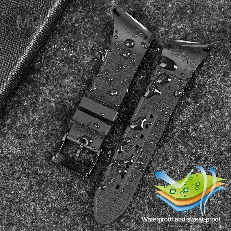 For Hamilton Adventure Black Man Elvis Presley 75th Anniversary Series  Men's Sports Moisturewicking Silicone Watch Strap 25mm