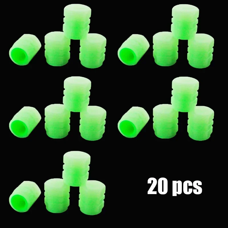 20Pcs Mini Leuchtende Reifen Ventil Kappen Auto Fahrrad Fluoreszierende Nacht Leuchtende Auto Motorrad Fahrrad Reifen Hub Kappe Auto Rad Dekoration