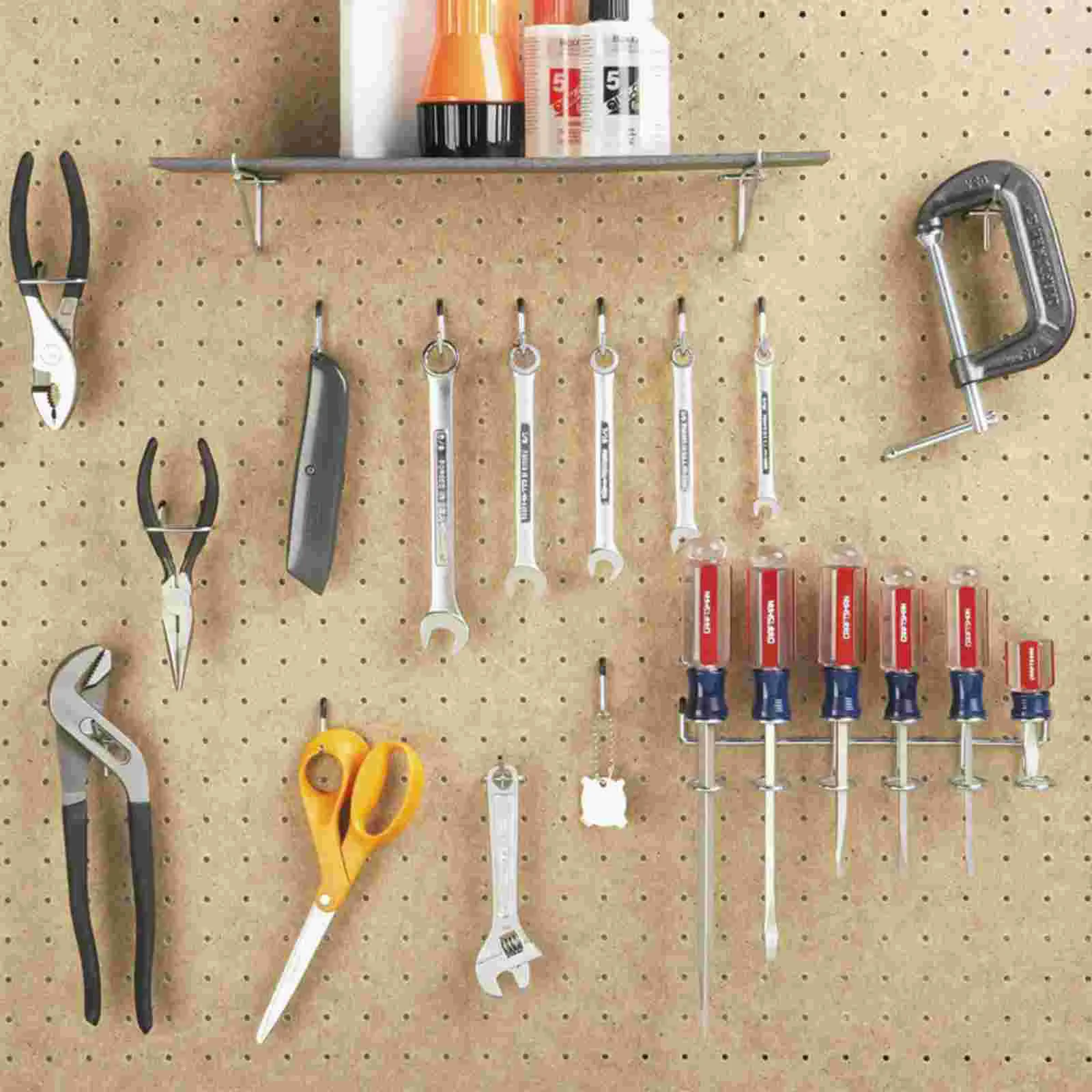 20 Pcs Hole Board Hooks Pegboard Accessories Easy Install Wall ganizer Home Pegboard ganizer Board Kit Studio Workshop