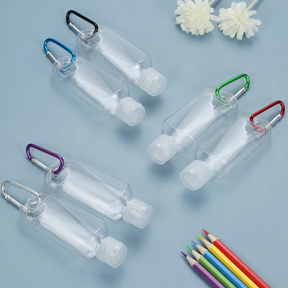 

8pcs Travel Bottle Portable Refillable Petg Empty Container For Hand Shampoo Bath Oil Keychain Leakproof Bottles