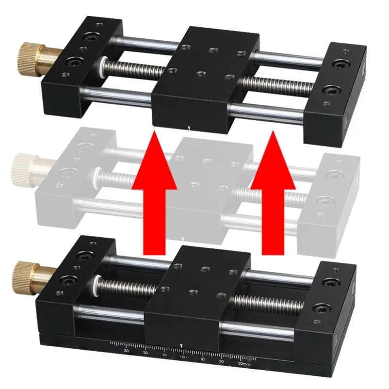 Aluminum Manual Linear Displacement Stage, 1D 2D Precision Slide Table, Combinable XY Axis Experimental Platform