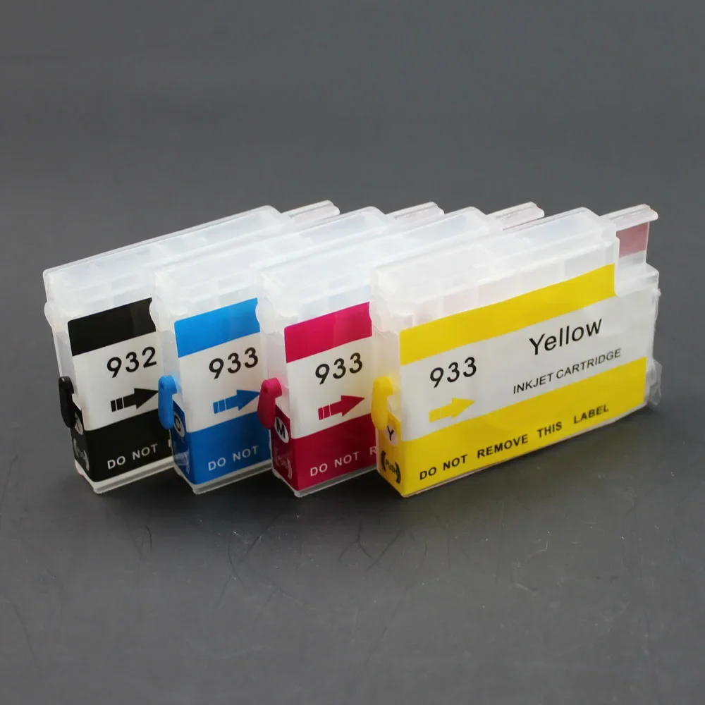 4 Colors/set Refillable Ink Cartridges For HP 932 933 For HP Officejet 7110 H812a 7610 6100 6600 6700 With ARC Chips