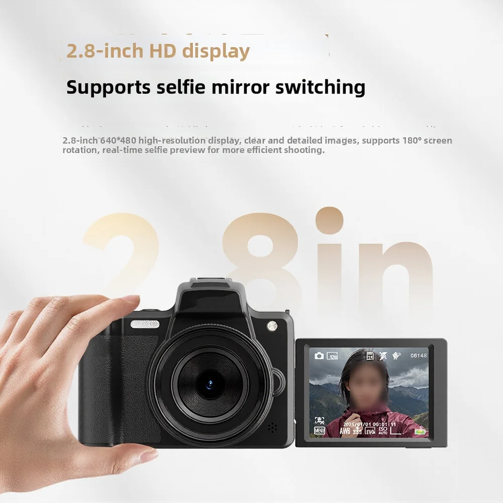 68MP HD Digital Camera DSLR Digital Camera With Flip Screen Viewfinder Knob & Beauty Function Photography Accessories