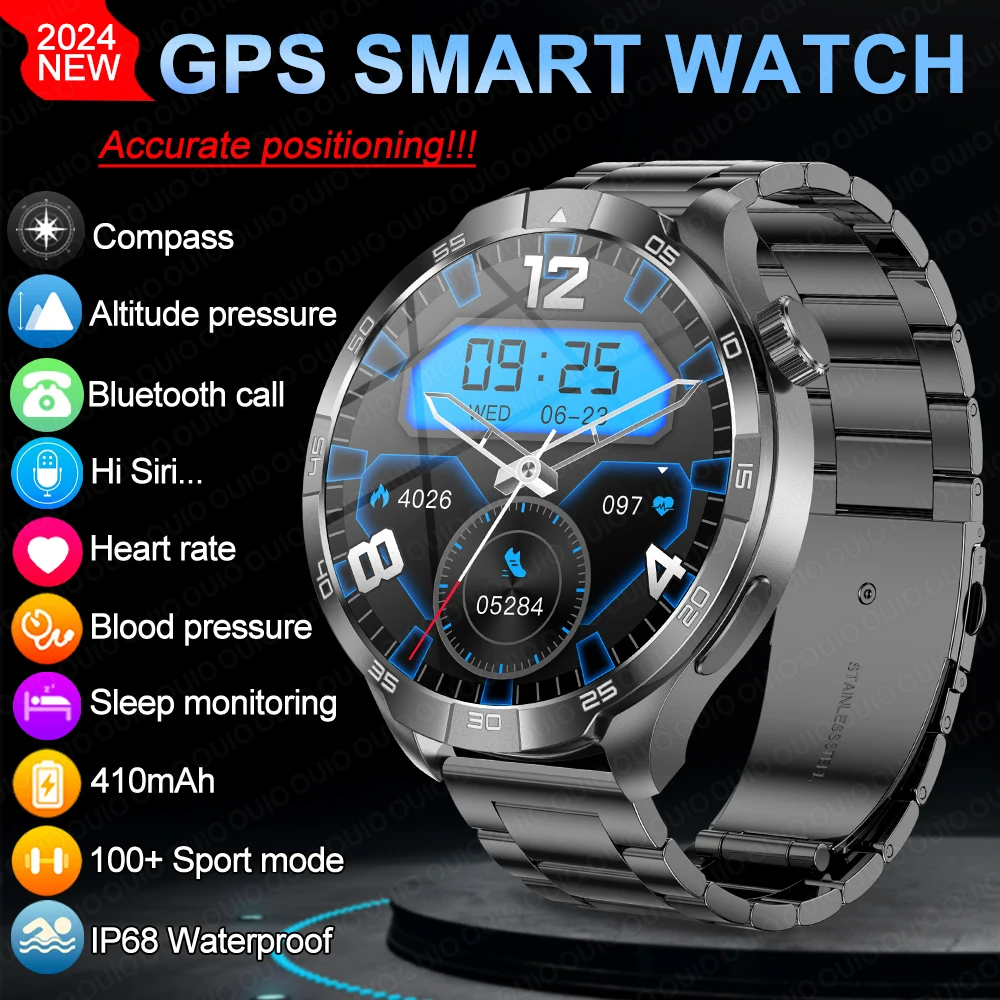 For HUAWEI Sports Smart Bracelet Men Watch 1.85 AMOLED Screen GPS Compass Altimeter Waterproof Bluetooth Call New Smart Watches