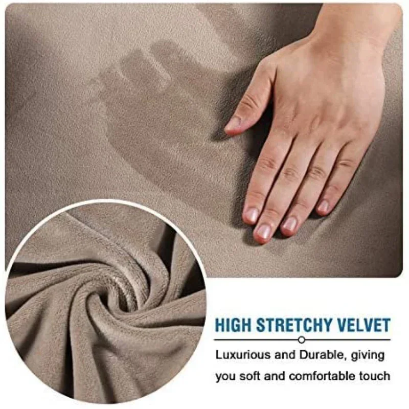 Elastic Footstool Square Slipcover Sofa Chair Footrest Covers Furniture Protector Rectangle Velvet Ottoman Stool Cover