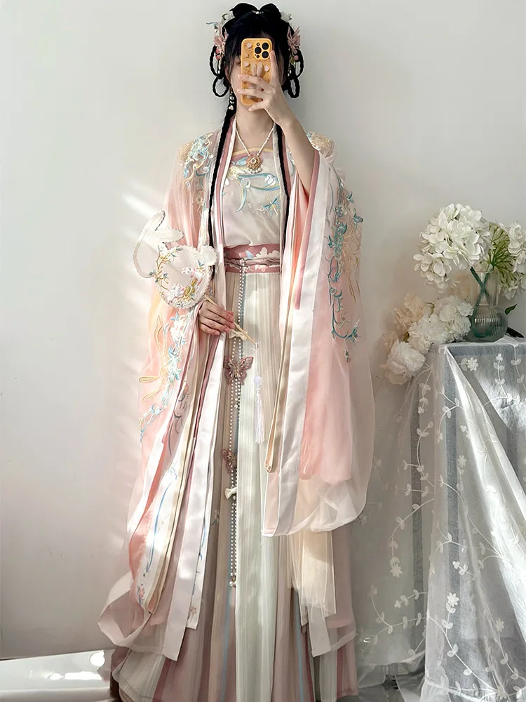 YF41 Hanfu Женский 2024 новый летний костюм в китайском стиле длиной талии