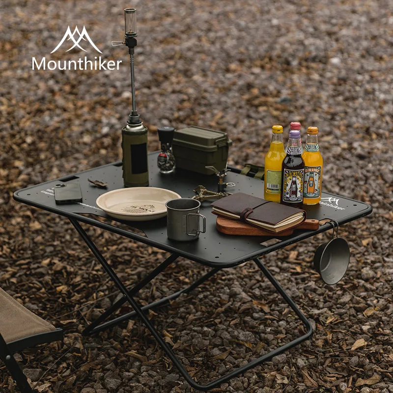 

MOUNTAINHIKER Foldable Camping Tactical Table Portable Aluminum Alloy Table Self-driving Foldable BBQ Desk Outdoor Picnic Table