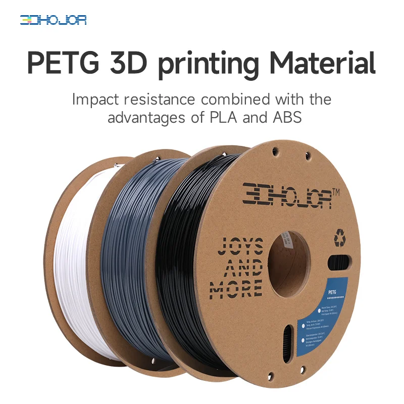 3DHOJOR PETG Filament 1.75MM 1KG (2.2 LBS) 3D Printer Filament High Toughness PETG 3D Printing Material Plastic Printer Filament