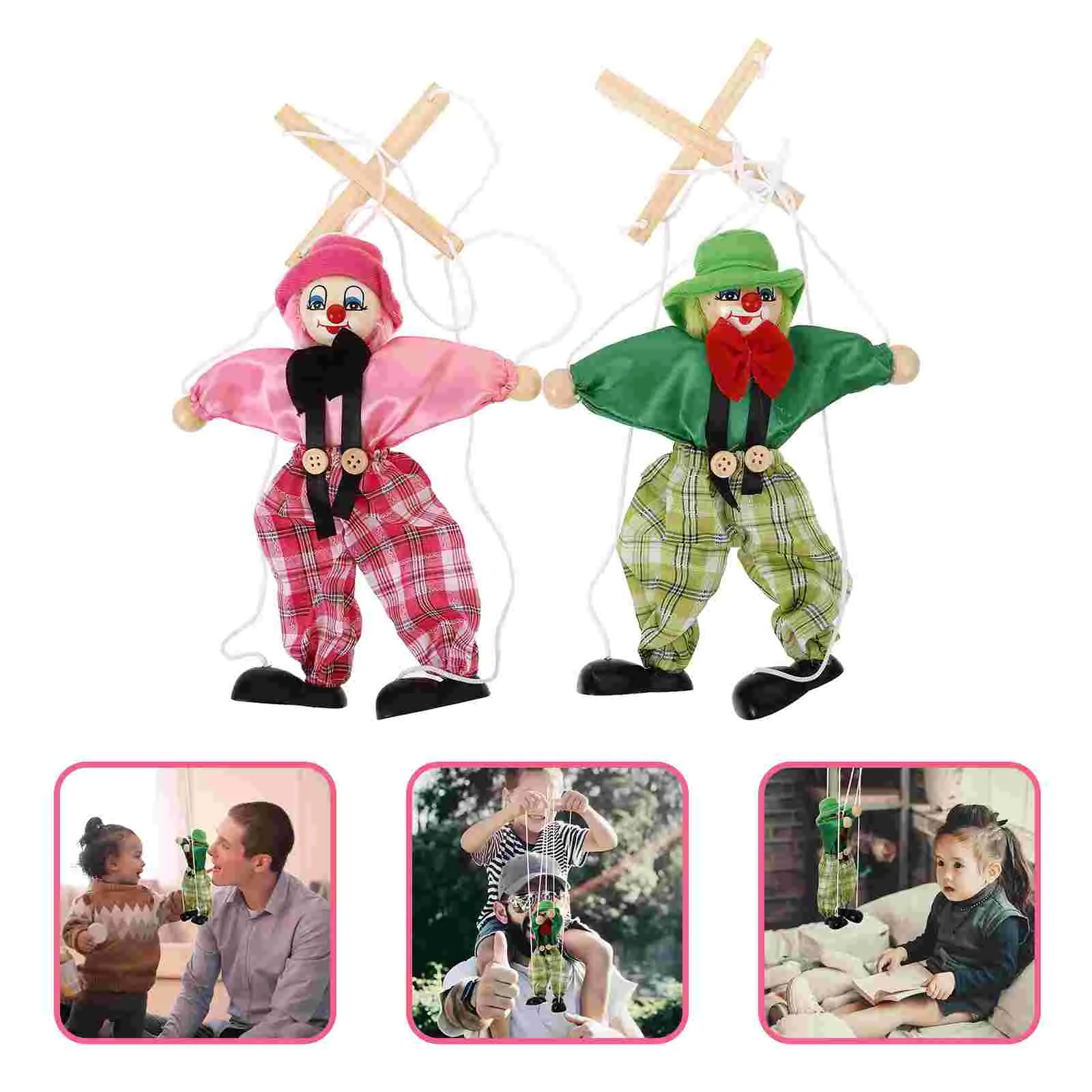 Puppet Show Supplies Marionette Holz Pirat Eltern-Kind-Interaktives Spielzeug für Kinder