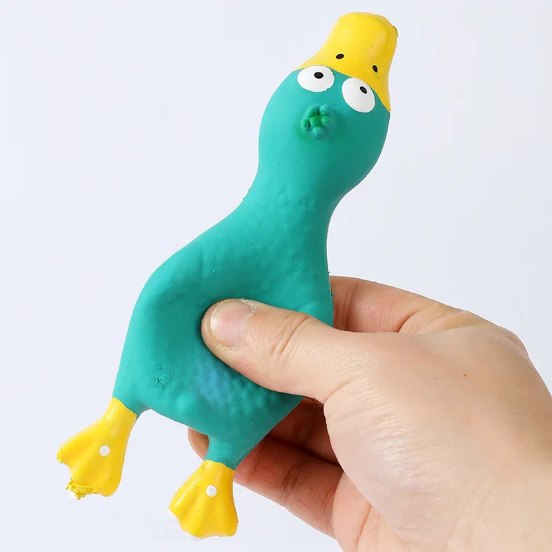 Cute Dog Sounding Toy Latex Chicken Shape Pet Squeak Toys Cat Puppy Chew Sound Toys Screaming Chicken Releasing Chicken