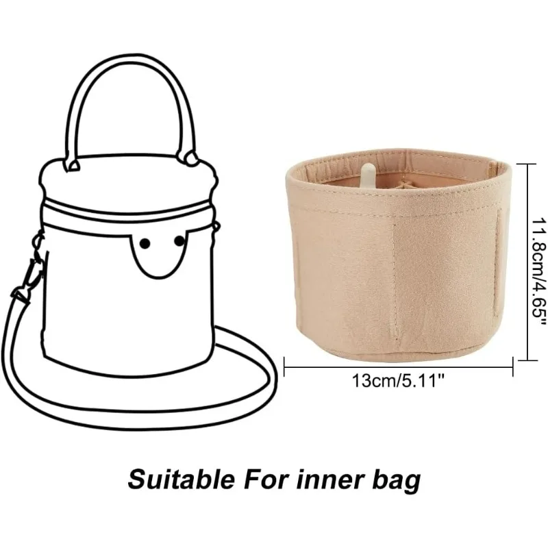 Felt Purse Organizer Insert Handbag Insert Liner for LV Cannes Round Bucket Organizer Barrel Shape Bag Organizer Bag