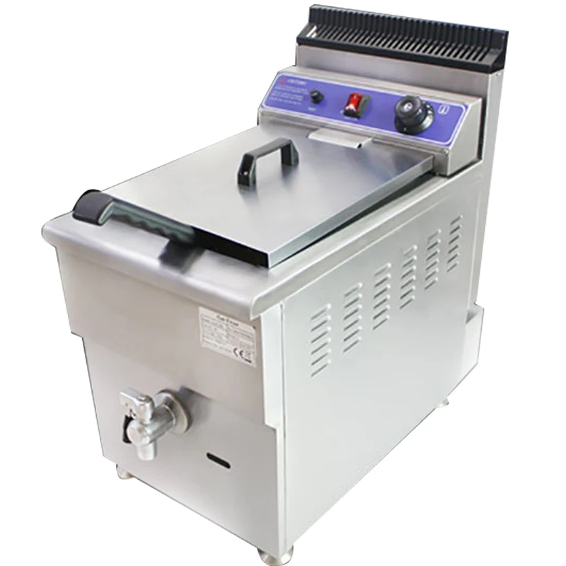 GF-181V Gas Fryer 18L Single Cylinder French Fries Fryer Desktop LPG Fryer with Oil Valve Fried Chicken Equipment