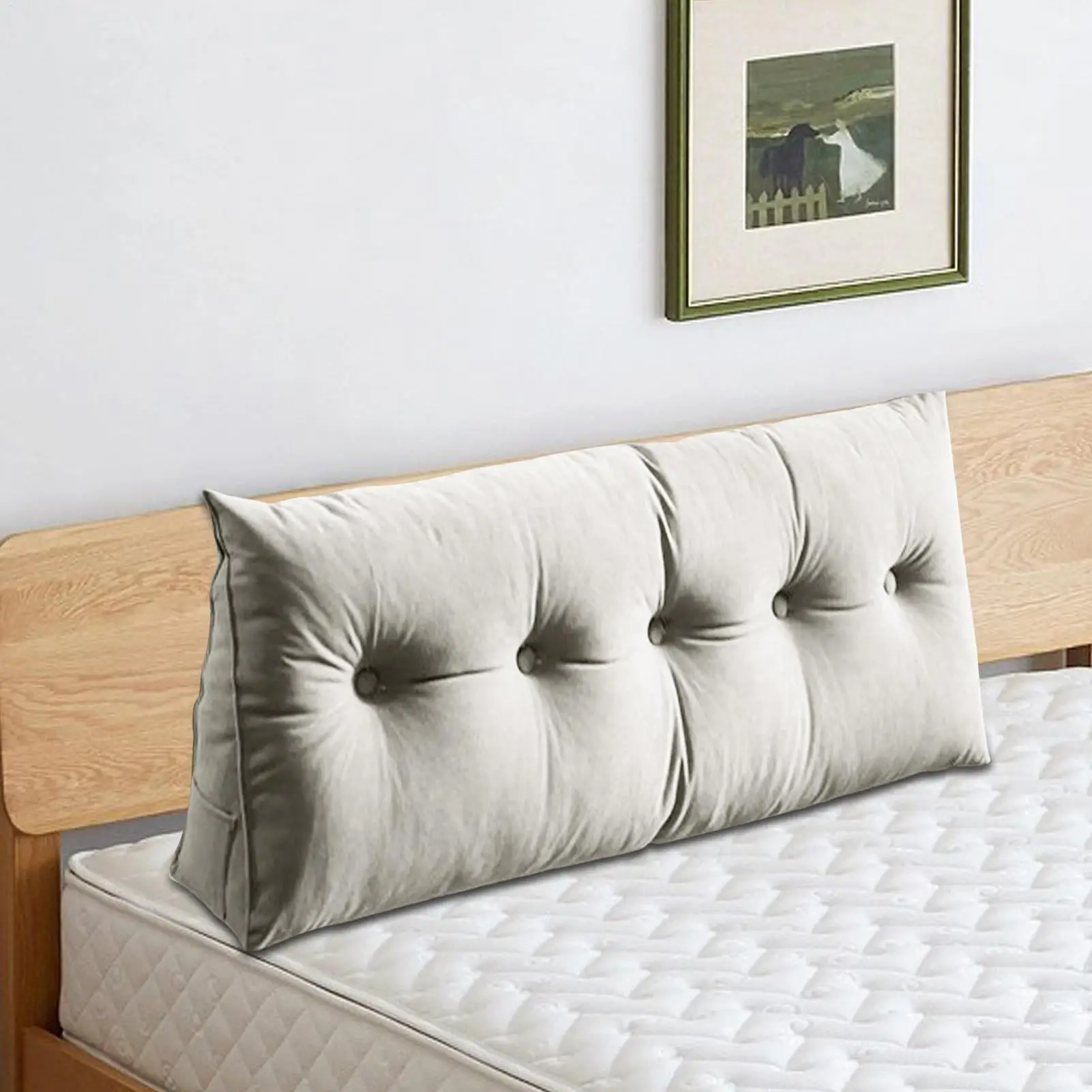 Wedge Pillow Headboard Triangle Sofa Waist Cushion Ergonomic Support Relief Pillow for Sleeping Sitting Working Reading Travel