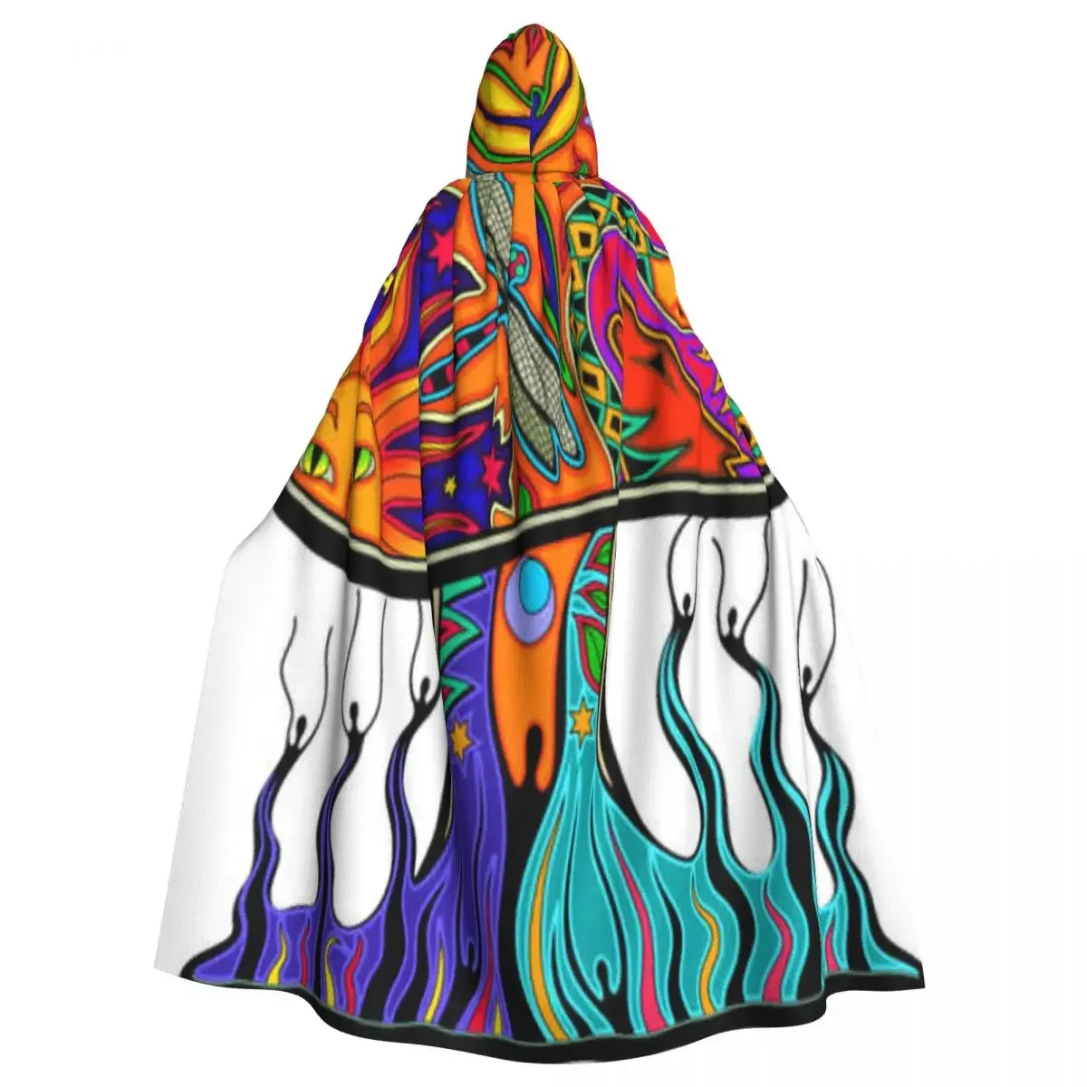 Hooded Unisex with Hood Trippy Fungus Vampire Witch Cape Cosplay Costume